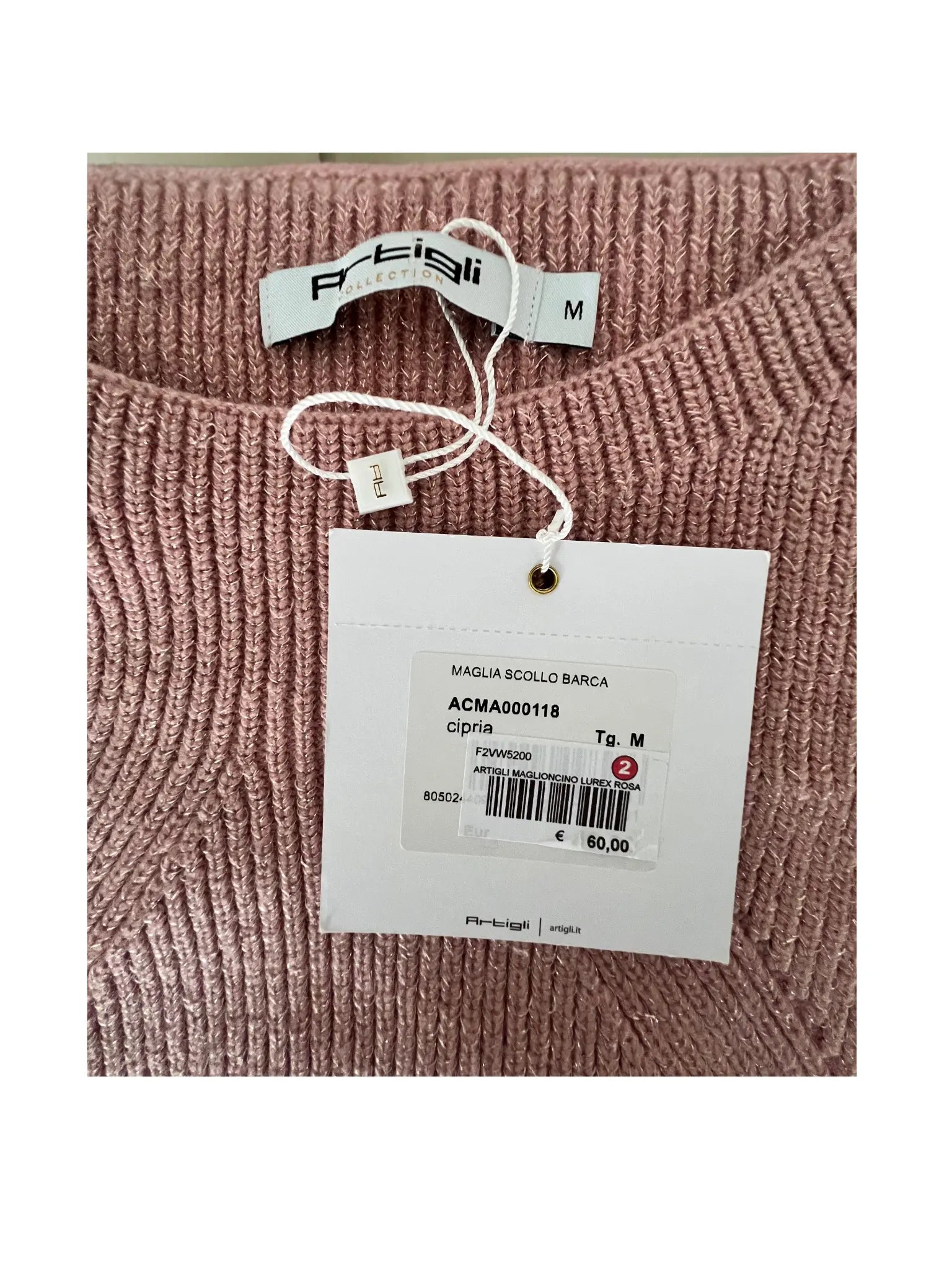 Maglione scollo a barca Rosa Artigli Vesti Quasi Gratis