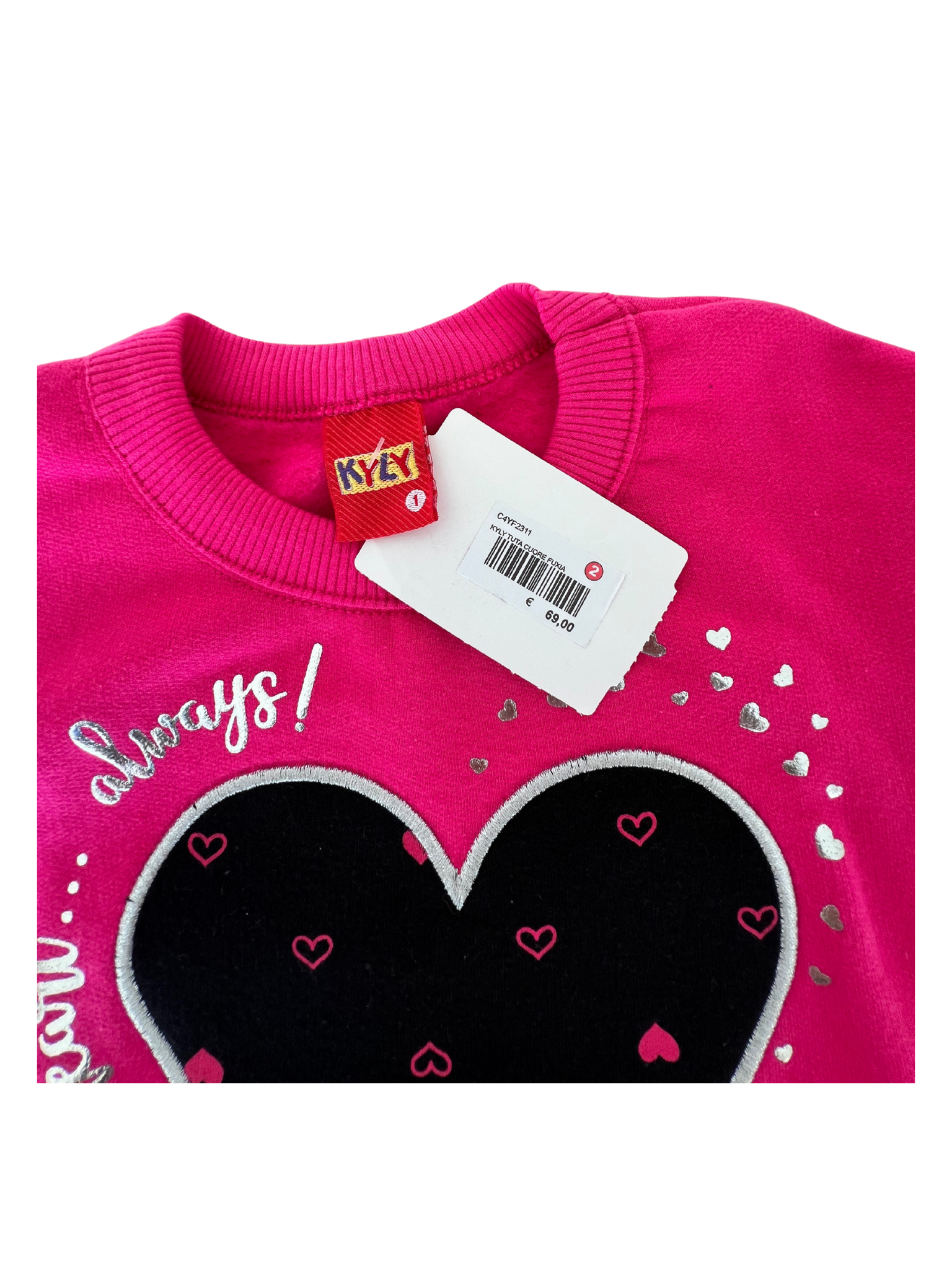 Set Tuta  Kyly  fucsia con cuore Bambina Vesti Quasi Gratis