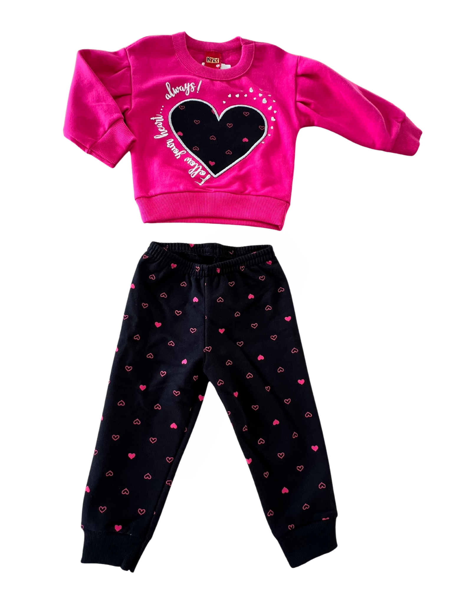 Set Tuta  Kyly  fucsia con cuore Bambina Vesti Quasi Gratis