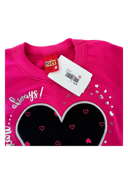 Set Tuta  Kyly  fucsia con cuore Bambina Vesti Quasi Gratis